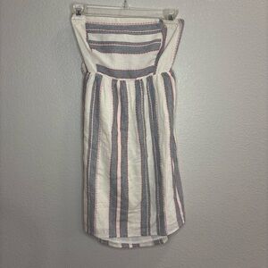 Never Worn Socialite Strapless Mini Dress Striped White and Blue